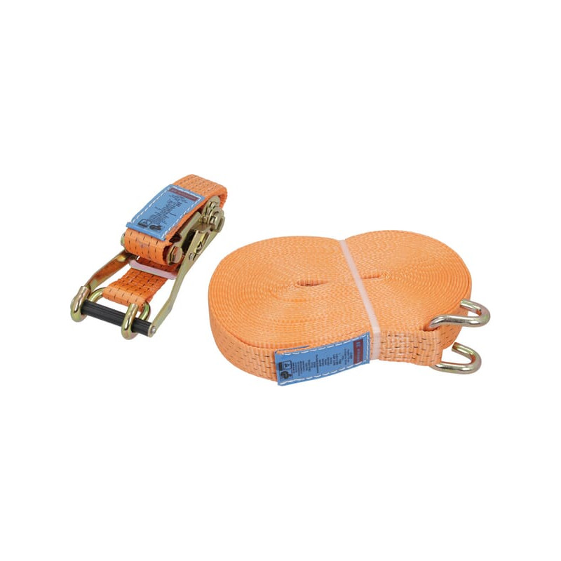 Pas transportowy 50mm z napinaczem grzechotkowym i hakiem pazurowym 15 m Kramp 8716106682652