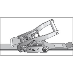 Pas transportowy 50mm z napinaczem grzechotkowym i hakiem J 25 m Kramp 8716106188956