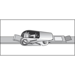 Pas transportowy 25mm z napinaczem grzechotkowym i hakiem J -5m Kramp 8716106189014