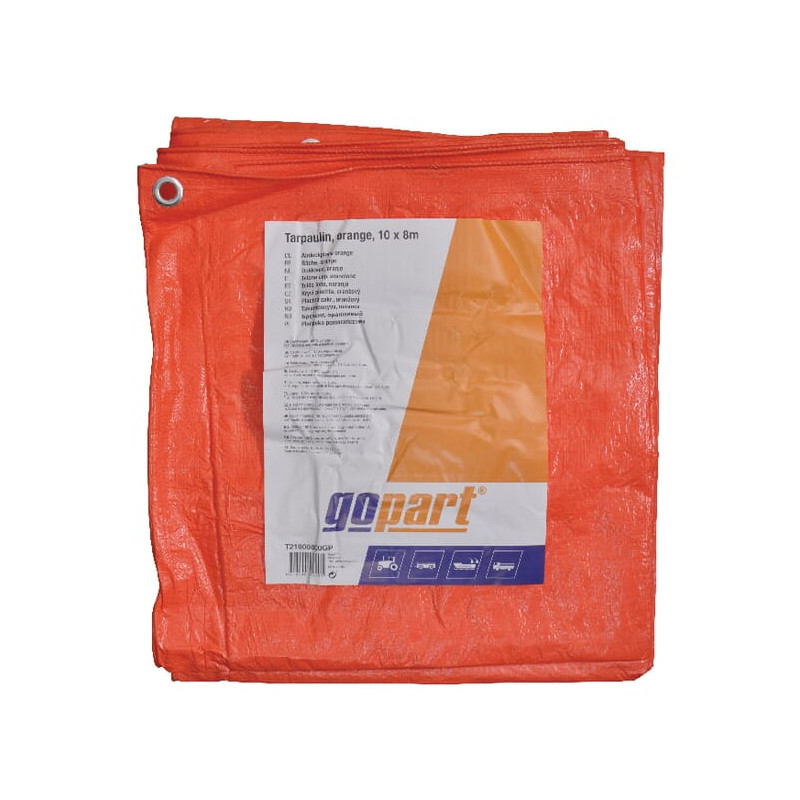 Plandeka 100 g/m² 10x8m pomarańczowa gopart 8716106136995