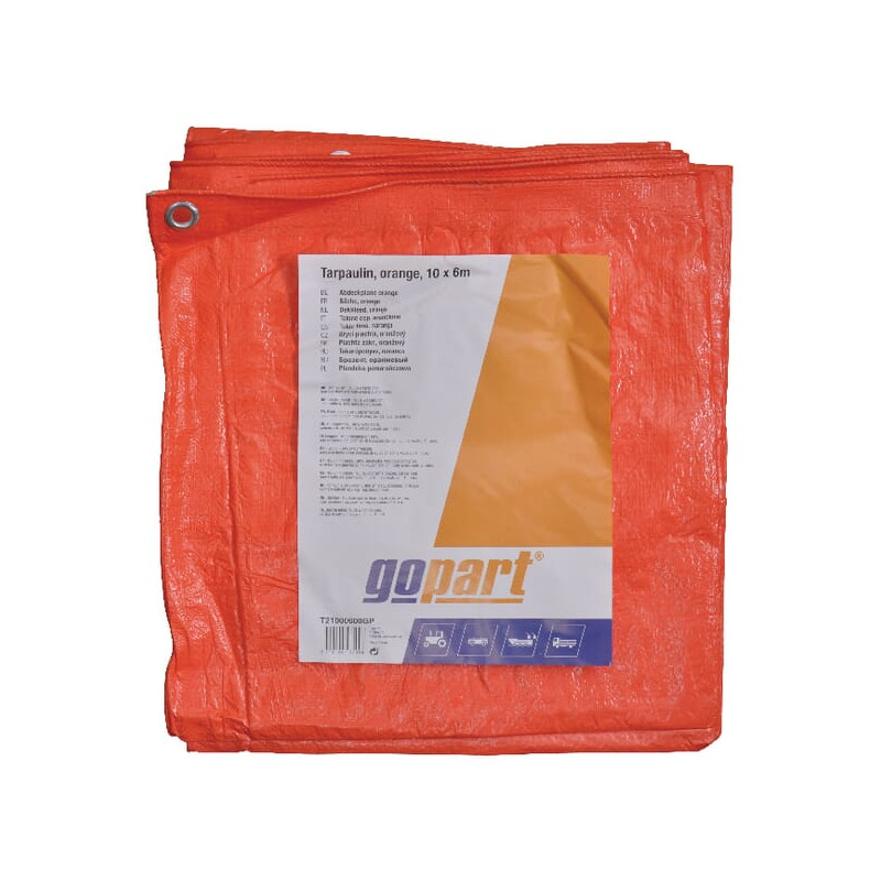 Plandeka 100 g/m² 10x6m pomarańczowa gopart 8716106137008
