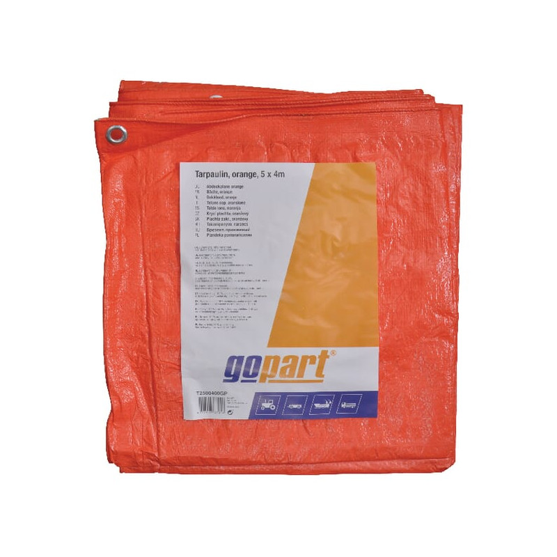 Plandeka 100 g/m² 5x4m pomarańczowa gopart 8716106137046