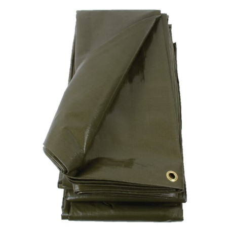 Plandeka 250 g/m² 6x8m oliwkowa PE Unbranded 8713737026350