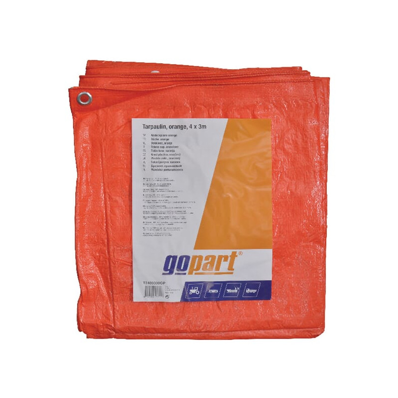 Plandeka 100 g/m² 4x3m pomarańczowa gopart 8716106137053