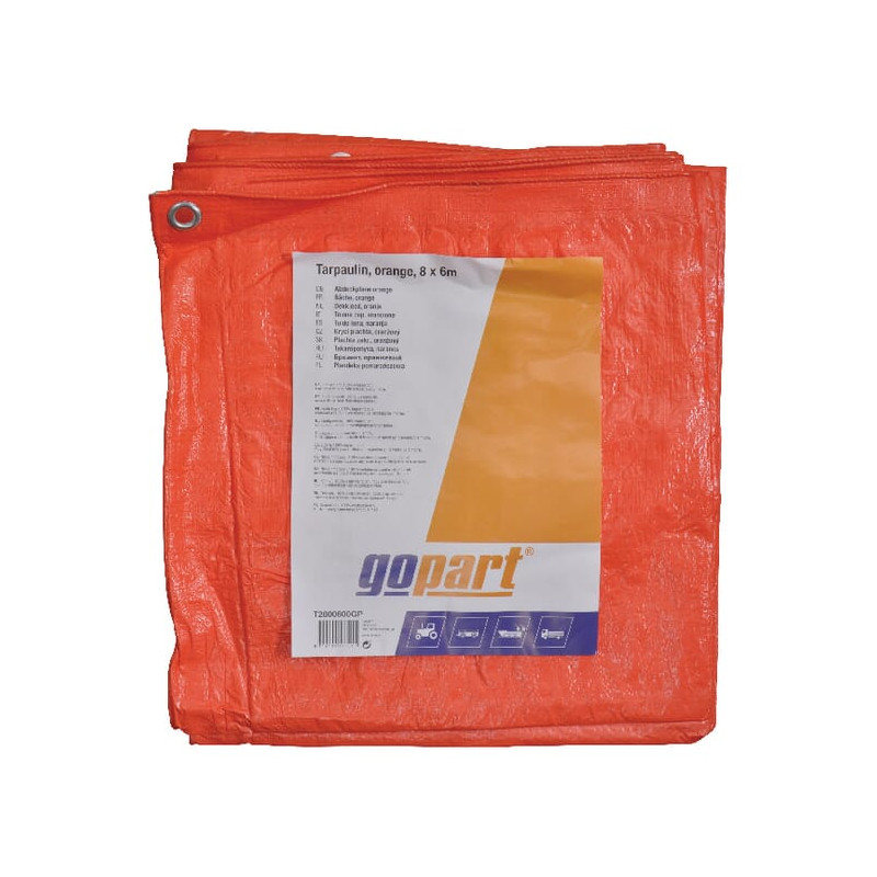 Plandeka 100 g/m² 8x6m pomarańczowa gopart 8716106137015