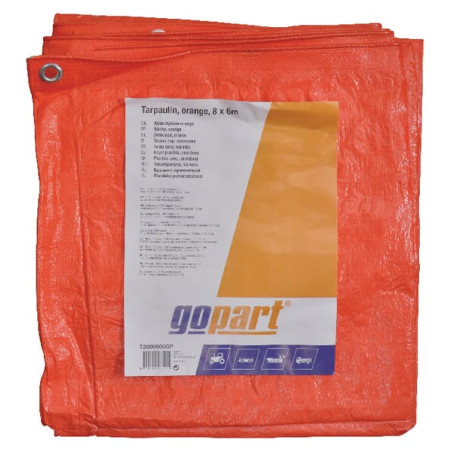 Plandeka 100 g/m² 8x6m pomarańczowa gopart 8716106137015