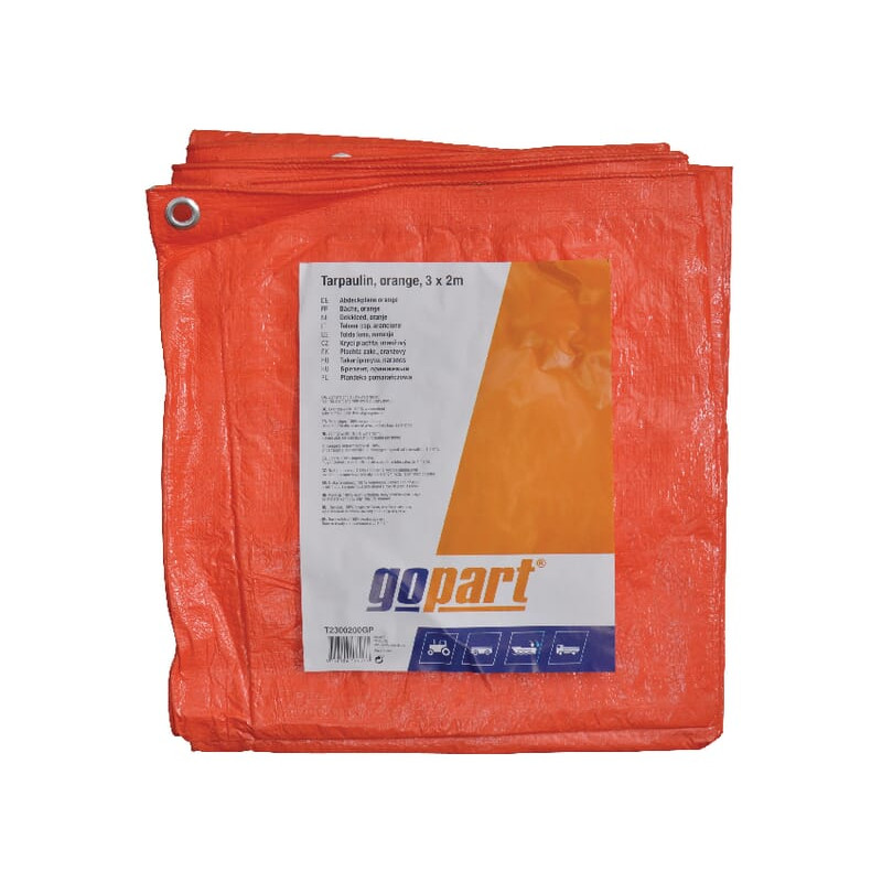 Plandeka 100 g/m² 3x2m pomarańczowa gopart 8716106137077