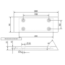 Odbojnik gumowy, 260 x 90 mm