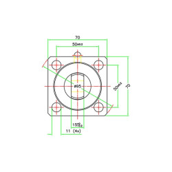 Siłownik CW1/CW10 z kołnierzem 32/45 dł. min 225mm 50/50