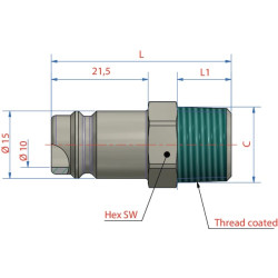 Złączka wtyk. BSP gw.zewn. 3/8"
