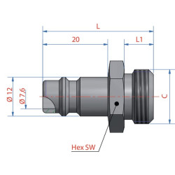 Złączka wtyk. BSP gw.zewn. 1/2"