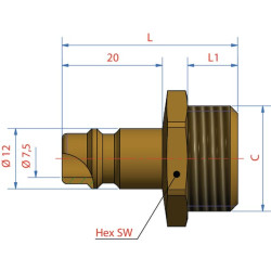 Złączka wtyk. BSP gw.zewn. 3/8"
