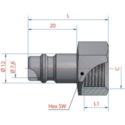 Złączka wtyk. BSP gw.wewn. 1/2"