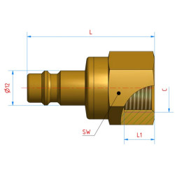 Szybkozłącze NW732 Profi  Euro 26SF BSP gwint wewnętrzny 3/8"