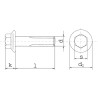 Śruba M10x30 kl.10.9, pełen gwint, ocynk z kołnierzem Tensilock Kramp 8716106613267