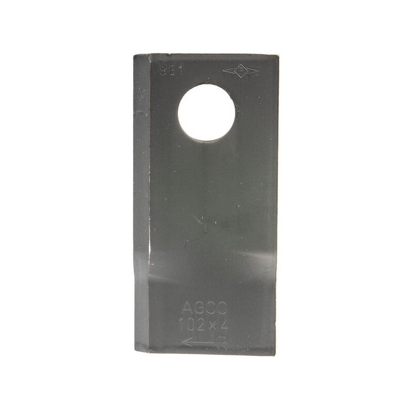 Fella 140692 Nożyk kosiarki rotacyjnej prawy 102x48x4 mm otwór Ø 19 mm okrągły pasuje do Fella