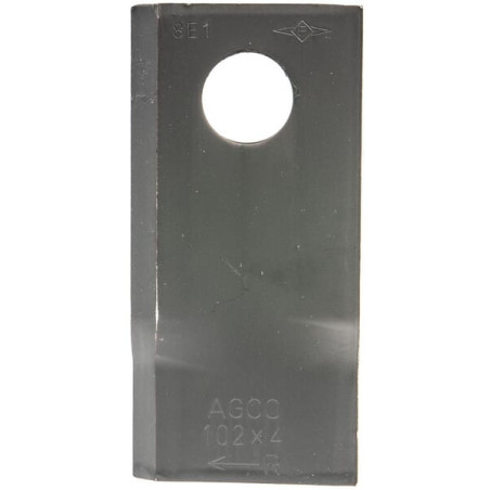 Fella 140692 Nożyk kosiarki rotacyjnej prawy 102x48x4 mm otwór Ø 19 mm okrągły pasuje do Fella