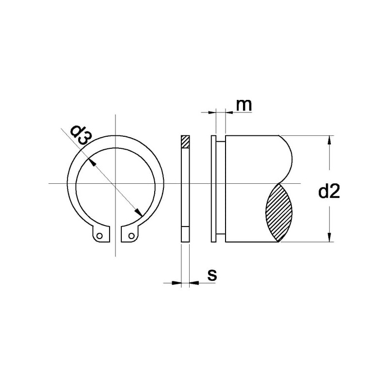 Pierścień osadczy zewnętrzny 35x1.5 mm DIN471 