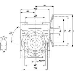 Przekładnia ślimakowa 20 do 1 type GMR 050