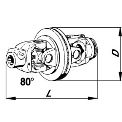 Przegub szerokokątny 1i3/8 Z6, 24x61/22x76, 23,5x31-00a serii 2280 Walterscheid 8432970279179