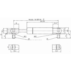 Sprężyna gazowa 485mm 100N Stabilus 083720