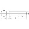 Śruba pół gwint UNC kl. 8.8 ocynk , 5/16"x2 1/4" (57,15)