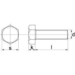 Śruba cały gwint UNC kl. 8.8 ocynk 1/4"x1/2" (12,70)