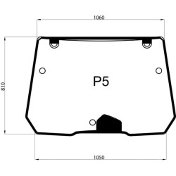 001439670 Szyba Deutz Fahr przednia, regulowana, Kramp 3660980073097