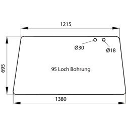 186813051200 Szyba Fendt tylna górna Kramp 3660980062527