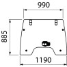 3674692M6 Szyba Massey Ferguson przednia Kramp 8719493087215