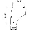 3679563M1 Szyba Massey Ferguson drzwi lewa Landini 2000-3679563M1
