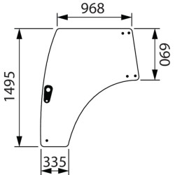 4218159M3 Szyba Massey Ferguson drzwi lewa Kramp 8719493087123