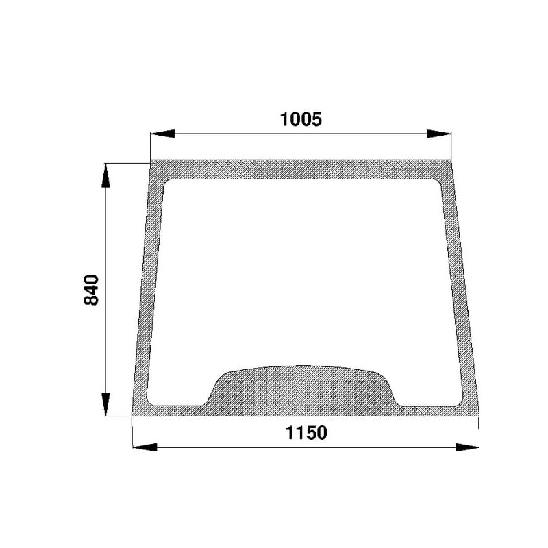 82000296 Szyba Case przednia, stała, Kramp 3660980024655