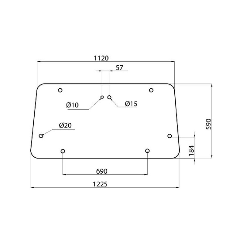 3476182M1 Szyba Massey Ferguson tylna górna Kramp 3660980021487