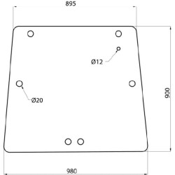 3618433M2 Szyba Massey Ferguson tylna górna Kramp 3660980022620
