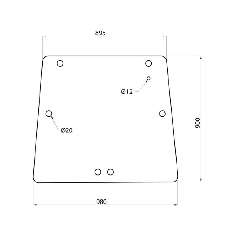 3618433M2 Szyba Massey Ferguson tylna górna Kramp 3660980022620