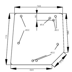 3804694M3 Szyba Massey Ferguson tylna górna Kramp 3660980031745