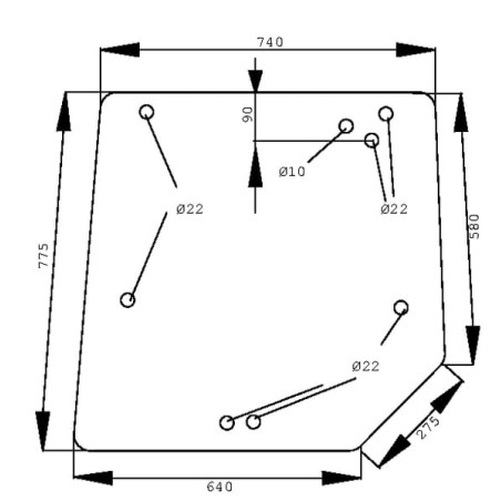 3804694M3 Szyba Massey Ferguson tylna górna Kramp 3660980031745