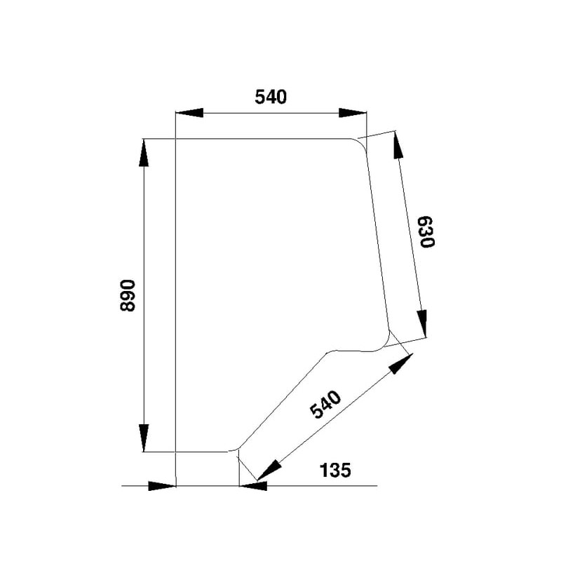 3233051R1 Szyba Case drzwi tylna Kramp 3660980016445
