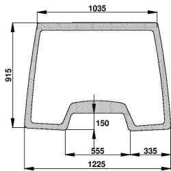 134671097 Szyba Case przednia górna, stała, Kramp 3660980023993