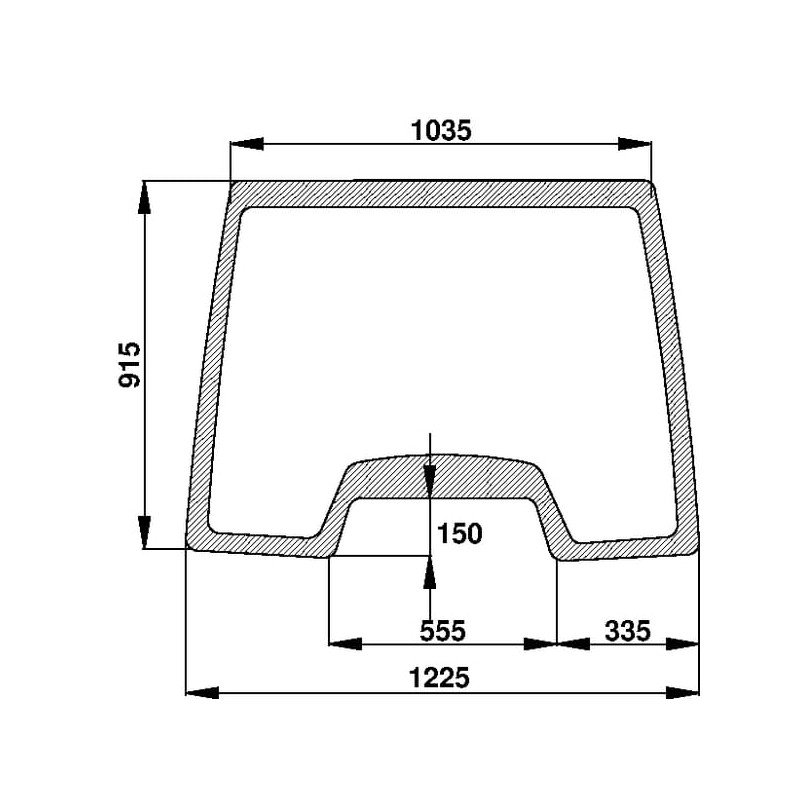 134671097 Szyba Case przednia górna, stała, Kramp 3660980023993