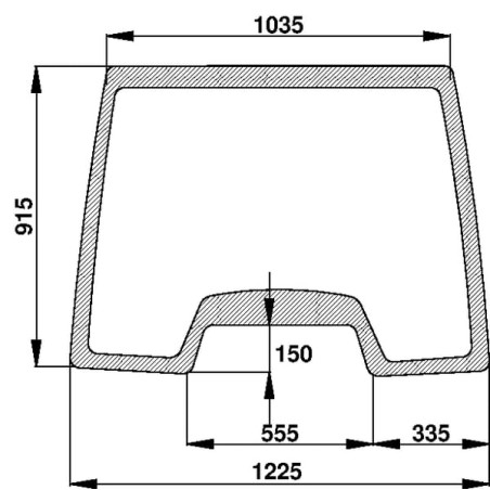 134671097 Szyba Case przednia górna, stała, Kramp 3660980023993