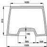 134671097 Szyba Case przednia górna, stała, Kramp 3660980023993