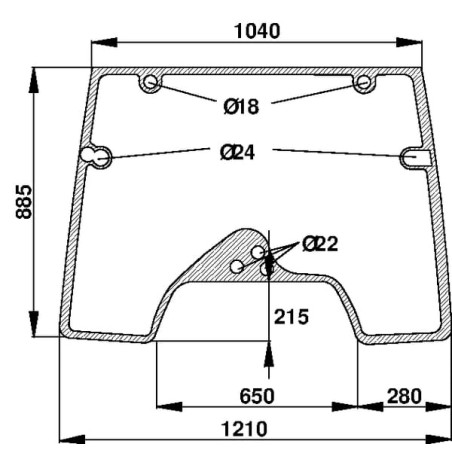 134671090 Szyba Case przednia górna, regulowana, Kramp 3660980024006