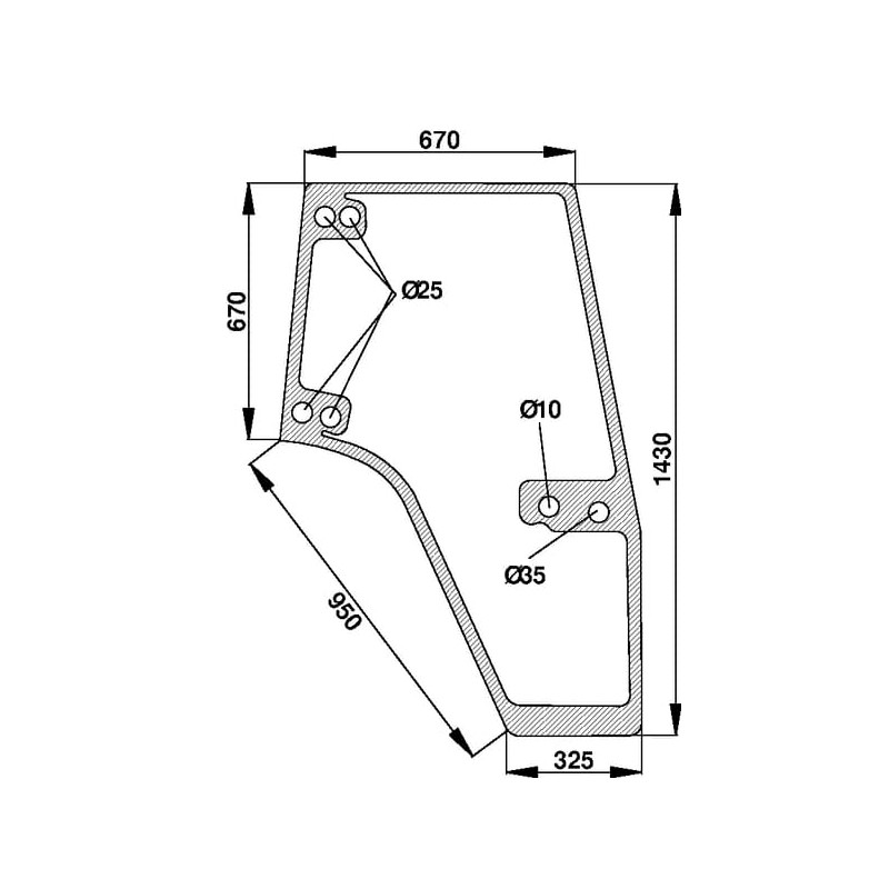 134621091 Szyba Case drzwi Kramp 3660980024105
