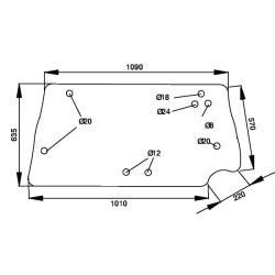 248720A1 Szyba Case tylna górna Kramp 3660980017664