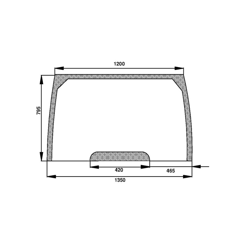 190034A5 Szyba Case przednia górna, stała, Kramp 3660980024129