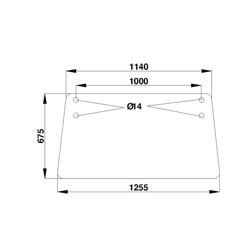 1284629C3 Szyba Case tylna górna Kramp 3660980017091