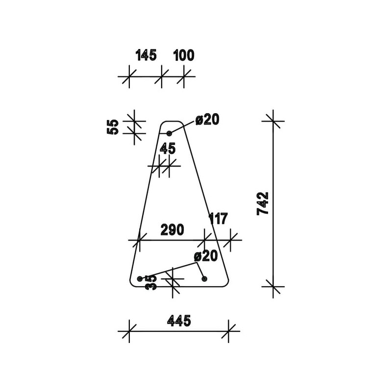 04376136 Szyba Deutz Fahr przednia dolna Kramp 3660980005883