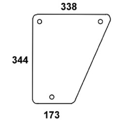 L57280 Szyba John Deere przednia dolna lewa, prawa, Kramp 3660980006569